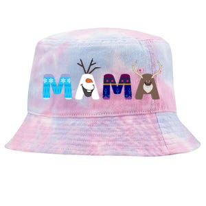 Frozen Dad And Mom Birthday Mama Family Party Snowman Tie-Dyed Bucket Hat