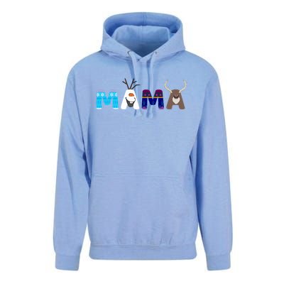 Frozen Dad And Mom Birthday Mama Family Party Snowman Unisex Surf Hoodie