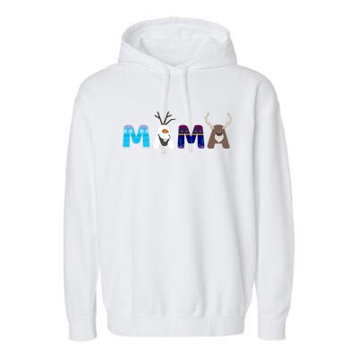 Frozen Dad And Mom Birthday Mama Family Party Snowman Garment-Dyed Fleece Hoodie