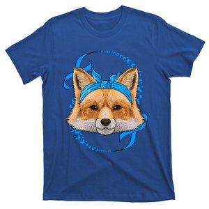 Fox Diabetes Awareness Blue Bandana T1d Survivor Gift T-Shirt