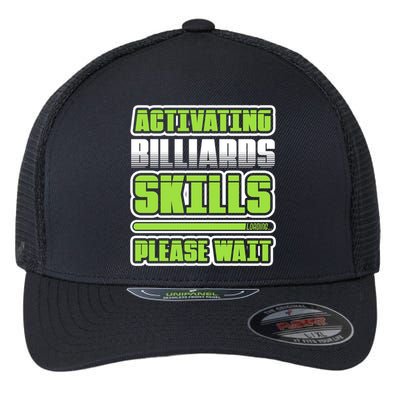 Father's Day Activating Billiards Skill Please Wait Funny Pool Gift For Dad Flexfit Unipanel Trucker Cap