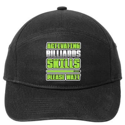 Father's Day Activating Billiards Skill Please Wait Funny Pool Gift For Dad 7-Panel Snapback Hat