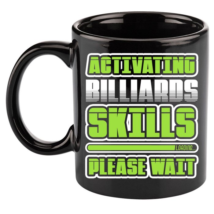 Father's Day Activating Billiards Skill Please Wait Funny Pool Gift For Dad 11oz C Handle Ceramic Mug
