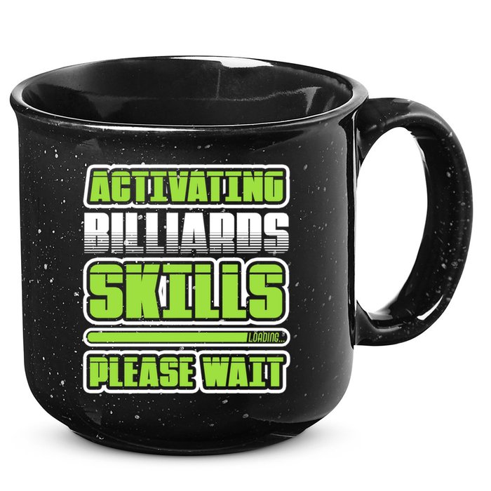 Father's Day Activating Billiards Skill Please Wait Funny Pool Gift For Dad 15oz Campfire Ceramic Mug