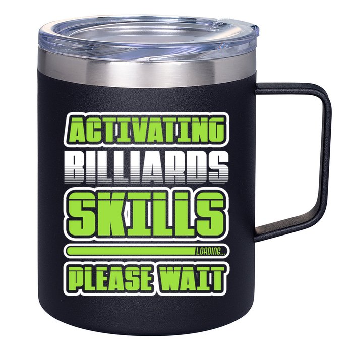 Father's Day Activating Billiards Skill Please Wait Funny Pool Gift For Dad 12oz Stainless Steel Coffee Mug