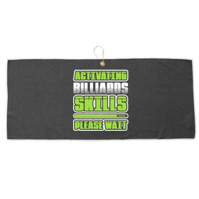 Father's Day Activating Billiards Skill Please Wait Funny Pool Gift For Dad Large Microfiber Waffle Golf Towel