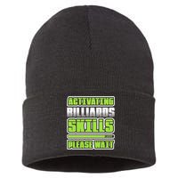 Father's Day Activating Billiards Skill Please Wait Funny Pool Gift For Dad Sustainable Knit Beanie