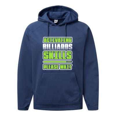 Father's Day Activating Billiards Skill Please Wait Funny Pool Gift For Dad Performance Fleece Hoodie