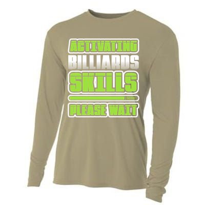 Father's Day Activating Billiards Skill Please Wait Funny Pool Gift For Dad Cooling Performance Long Sleeve Crew
