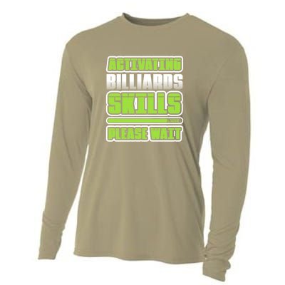 Father's Day Activating Billiards Skill Please Wait Funny Pool Gift For Dad Cooling Performance Long Sleeve Crew