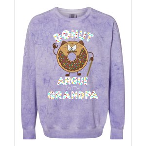 Funny Donut Argue With Grandpa Cute Grandparents Day Gift Colorblast Crewneck Sweatshirt