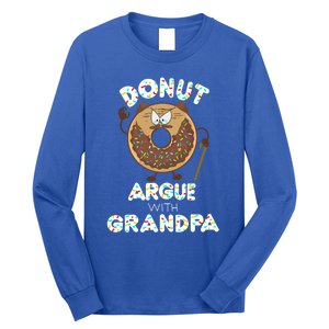 Funny Donut Argue With Grandpa Cute Grandparents Day Gift Long Sleeve Shirt