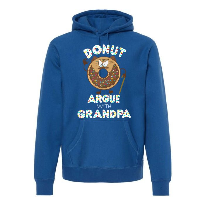 Funny Donut Argue With Grandpa Cute Grandparents Day Gift Premium Hoodie