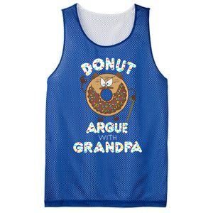 Funny Donut Argue With Grandpa Cute Grandparents Day Gift Mesh Reversible Basketball Jersey Tank