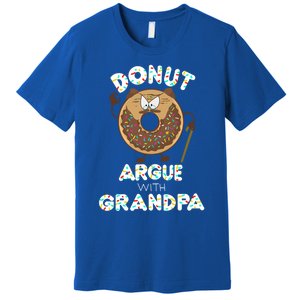 Funny Donut Argue With Grandpa Cute Grandparents Day Gift Premium T-Shirt