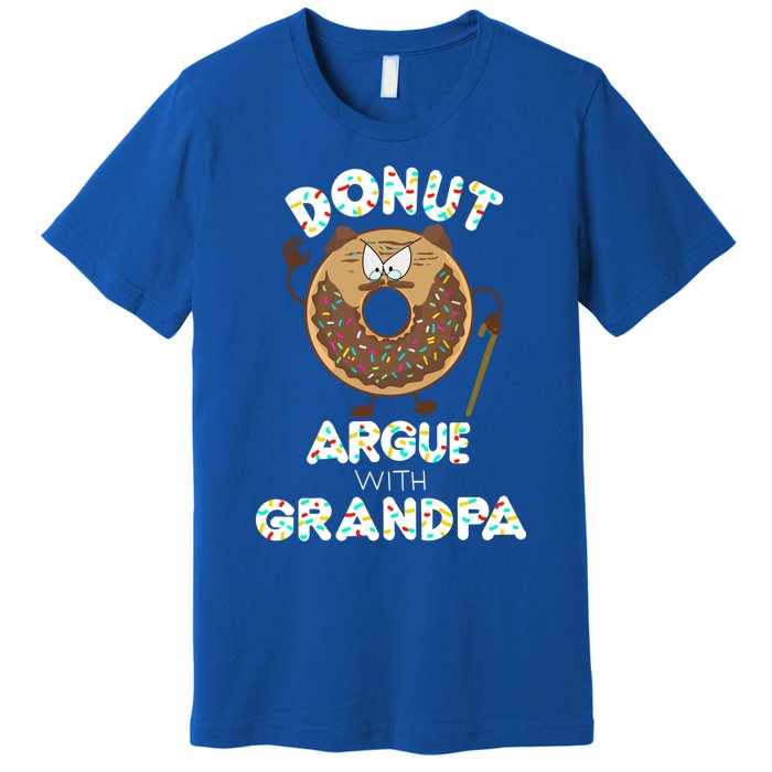 Funny Donut Argue With Grandpa Cute Grandparents Day Gift Premium T-Shirt