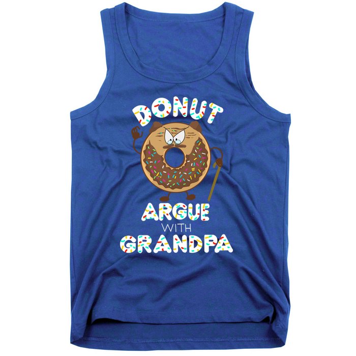 Funny Donut Argue With Grandpa Cute Grandparents Day Gift Tank Top