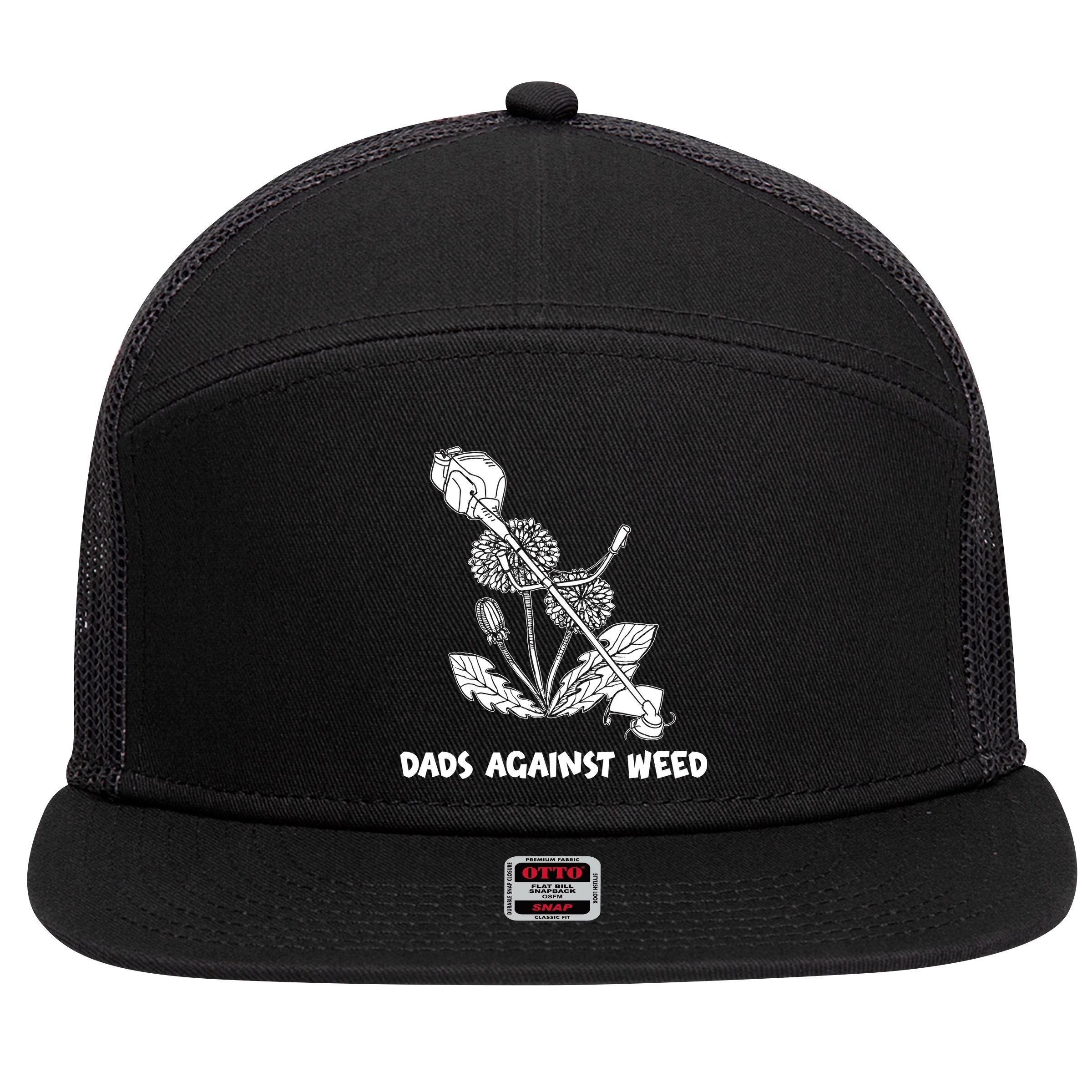 Funny Dads Against Weed Weed Wacker Dandelions 7 Panel Mesh Trucker Snapback Hat