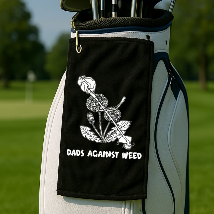 Funny Dads Against Weed Weed Wacker Dandelions Golf Towel
