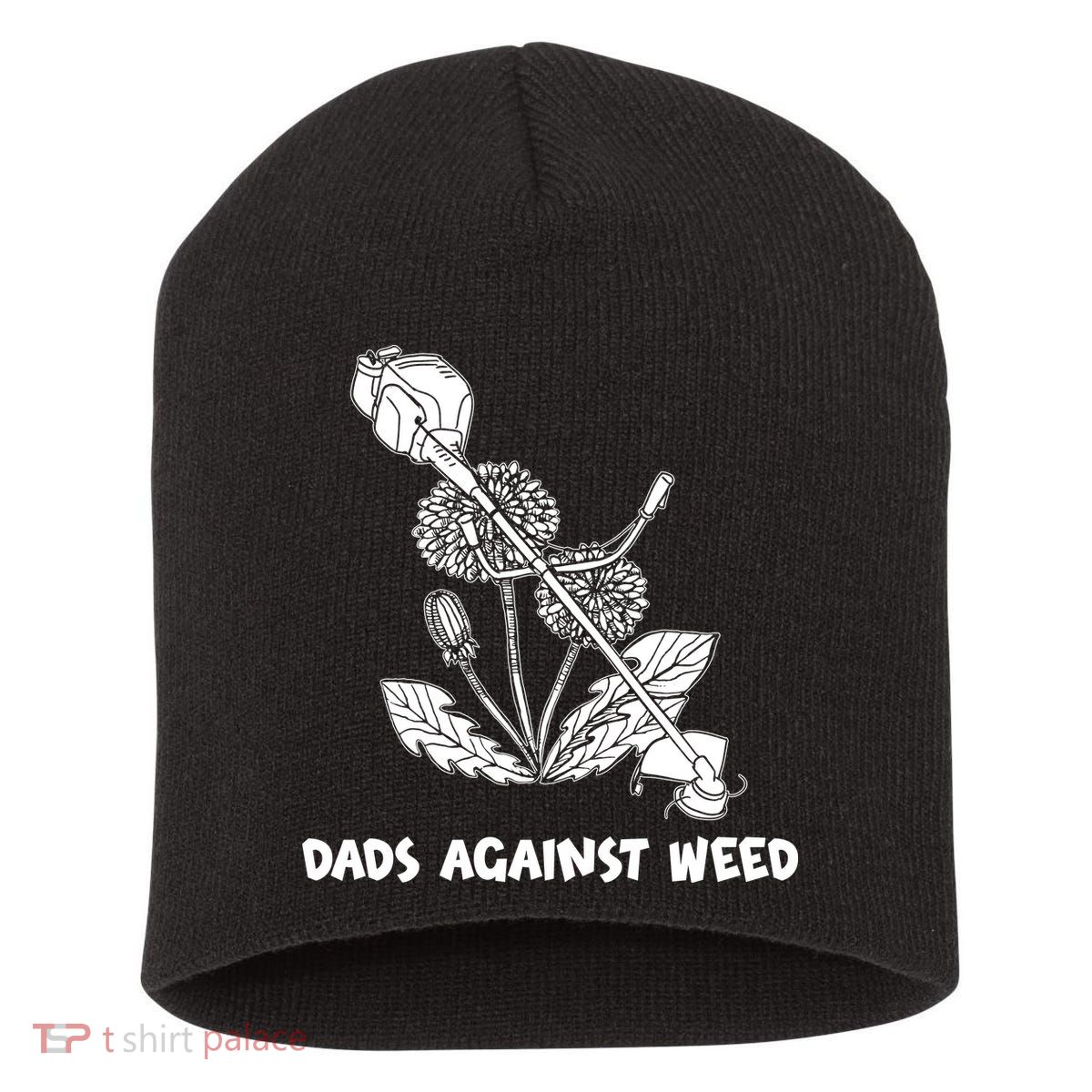 Funny Dads Against Weed Weed Wacker Dandelions Short Acrylic Beanie