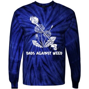 Funny Dads Against Weed Weed Wacker Dandelions Tie-Dye Long Sleeve Shirt