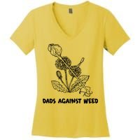 Funny Dads Against Weed Weed Wacker Dandelions Women's V-Neck T-Shirt