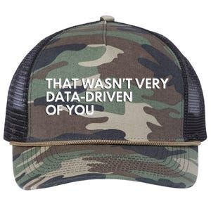 Funny Data Analyst That WasnT Very Data Driven Of You Retro Rope Trucker Hat Cap