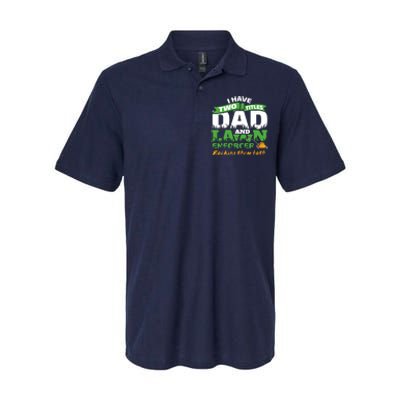 Funny Dad And Lawn Enforcer Mowing Joke Softstyle Adult Sport Polo