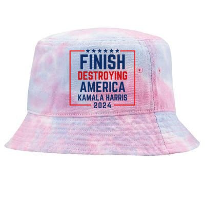 Finish Destroying America Kamala Tie-Dyed Bucket Hat