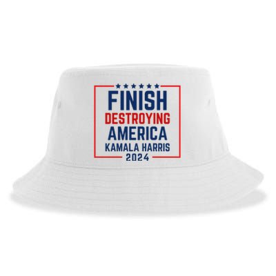 Finish Destroying America Kamala Sustainable Bucket Hat