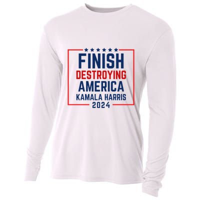 Finish Destroying America Kamala Cooling Performance Long Sleeve Crew