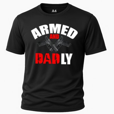 Fathers Day Armed And Dadly Deadly Funny For Dad Performance Shirt