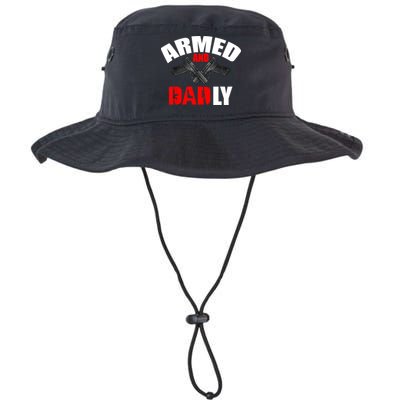 Fathers Day Armed And Dadly Deadly Funny For Dad Bucket Hat