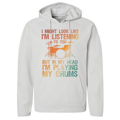 Funny Drummer Art For Drum Player Percussion Lover Performance Fleece Hoodie