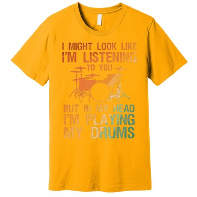 Funny Drummer Art For Drum Player Percussion Lover Premium T-Shirt