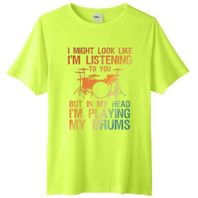 Funny Drummer Art For Drum Player Percussion Lover Tall Fusion ChromaSoft Performance T-Shirt