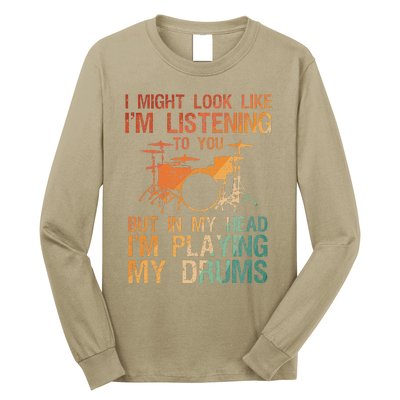 Funny Drummer Art For Drum Player Percussion Lover Long Sleeve Shirt