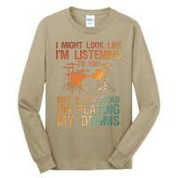 Funny Drummer Art For Drum Player Percussion Lover Tall Long Sleeve T-Shirt