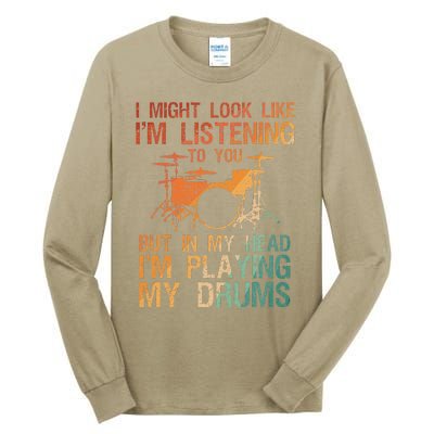 Funny Drummer Art For Drum Player Percussion Lover Tall Long Sleeve T-Shirt