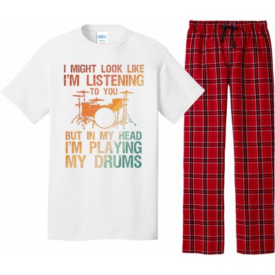 Funny Drummer Art For Drum Player Percussion Lover Pajama Set