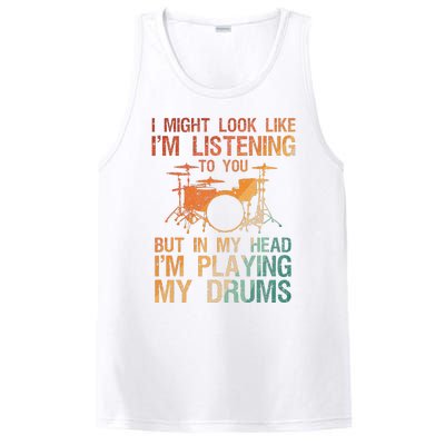 Funny Drummer Art For Drum Player Percussion Lover PosiCharge Competitor Tank