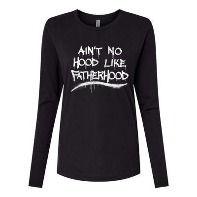 Father's Day Ain't No Hood Like Fatherhood Great Gift Womens Cotton Relaxed Long Sleeve T-Shirt