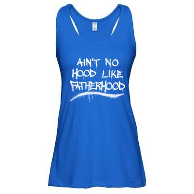 Father's Day Ain't No Hood Like Fatherhood Great Gift Ladies Essential Flowy Tank