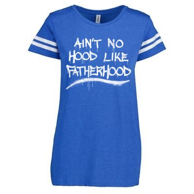 Father's Day Ain't No Hood Like Fatherhood Great Gift Enza Ladies Jersey Football T-Shirt