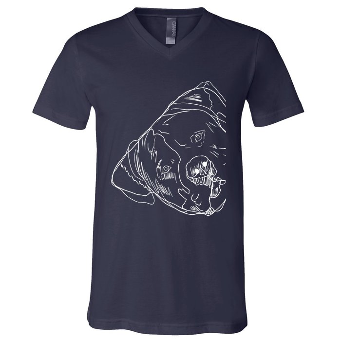 Funny Dog American Bulldog V-Neck T-Shirt