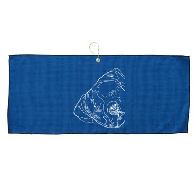 Funny Dog American Bulldog Large Microfiber Waffle Golf Towel