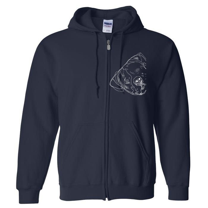 Funny Dog American Bulldog Full Zip Hoodie