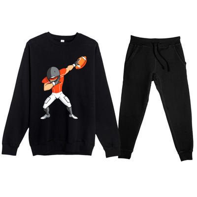 Footballer Dabbing American Football Funny Dab Gift Premium Crewneck Sweatsuit Set