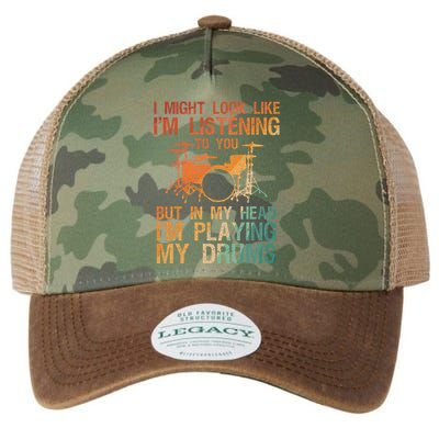 Funny Drummer Art For Drum Player Percussion Lover Legacy Tie Dye Trucker Hat