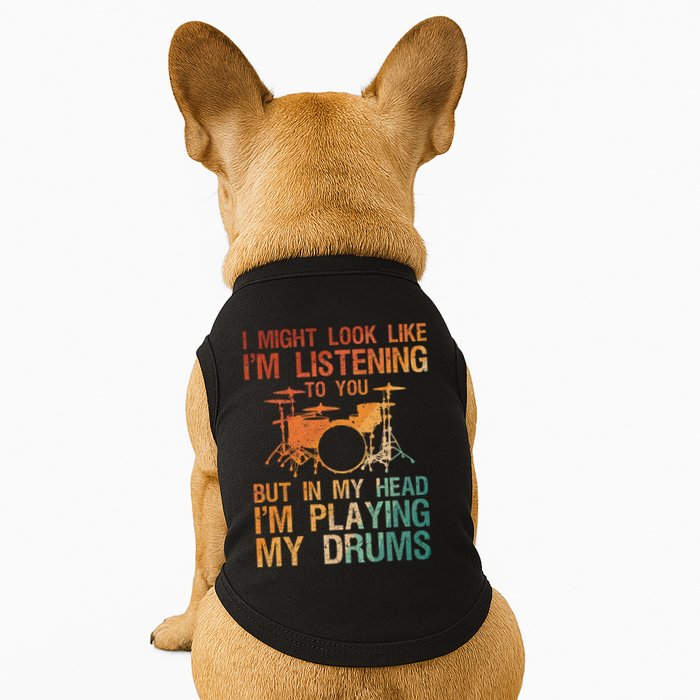 Funny Drummer Art For Drum Player Percussion Lover Doggie Tank
